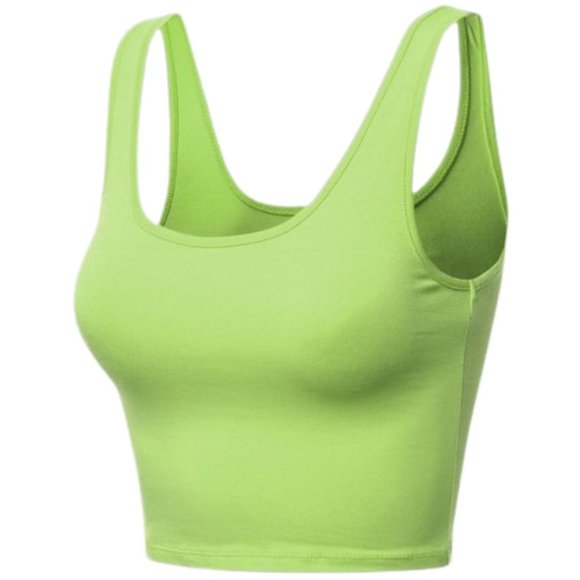 neon green crop tank top